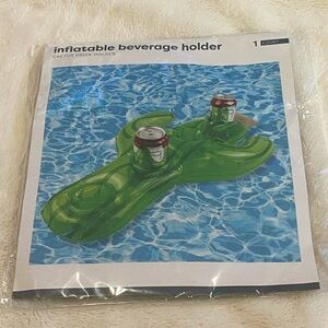 Inflatable Beverage Holder Cactus 4-Cavity Green NWT